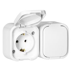 GNIAZDO PODWÓJNE N/T 2P+Z, SCHUKO, BRYZGOSZCZELNE Z KLAPKĄ B2, IP54, NT-7B2, BIAŁY ORNO GNIAZDO PODWÓJNE N/T 2P+Z, SCHUKO, BRYZGOSZCZELNE Z KLAPKĄ B2, IP54, NT-7B2, BIAŁY ORNO