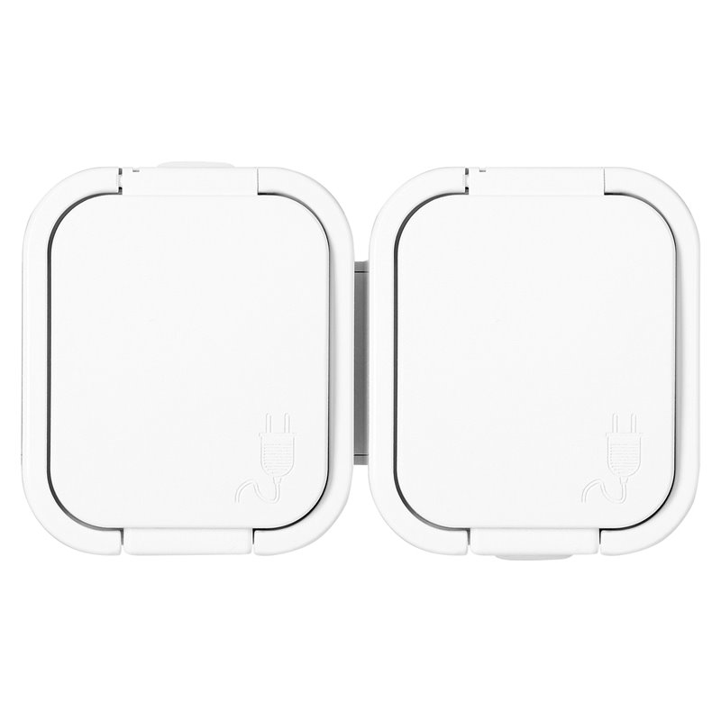 GNIAZDO PODWÓJNE N/T 2P+Z, SCHUKO, BRYZGOSZCZELNE Z KLAPKĄ B2, IP54, NT-7B2, BIAŁY ORNO GNIAZDO PODWÓJNE N/T 2P+Z, SCHUKO, BRYZGOSZCZELNE Z KLAPKĄ B2, IP54, NT-7B2, BIAŁY ORNO