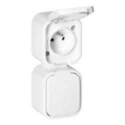 GNIAZDO PODWÓJNE N/T 2X2P+Z, BRYZGOSZCZELNE Z KLAPKĄ, PIONOWE B2, IP54, NT-6B2/P, BIAŁY ORNO GNIAZDO PODWÓJNE N/T 2X2P+Z, BRYZGOSZCZELNE Z KLAPKĄ, PIONOWE B2, IP54, NT-6B2/P, BIAŁY ORNO