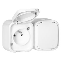 GNIAZDO PODWÓJNE N/T 2X2P+Z, BRYZGOSZCZELNE Z KLAPKĄ B2, IP54, NT-6B2, BIAŁY ORNO GNIAZDO PODWÓJNE N/T 2X2P+Z, BRYZGOSZCZELNE Z KLAPKĄ B2, IP54, NT-6B2, BIAŁY ORNO