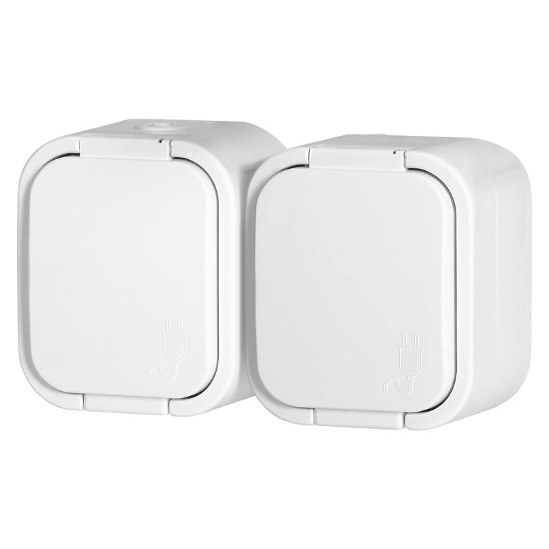 GNIAZDO PODWÓJNE N/T 2X2P+Z, BRYZGOSZCZELNE Z KLAPKĄ B2, IP54, NT-6B2, BIAŁY ORNO GNIAZDO PODWÓJNE N/T 2X2P+Z, BRYZGOSZCZELNE Z KLAPKĄ B2, IP54, NT-6B2, BIAŁY ORNO