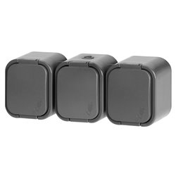 GNIAZDO POTRÓJNE N/T 3X2P+Z, SCHUKO, BRYZGOSZCZELNE Z KLAPKĄ B2, IP54, NT-317 B2, SZARY ORNO GNIAZDO POTRÓJNE N/T 3X2P+Z, SCHUKO, BRYZGOSZCZELNE Z KLAPKĄ B2, IP54, NT-317 B2, SZARY ORNO