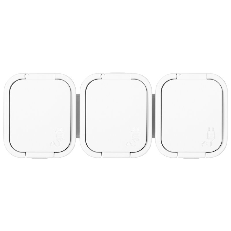 GNIAZDO POTRÓJNE N/T 3X2P+Z, SCHUKO, BRYZGOSZCZELNE Z KLAPKĄ B2, IP54, NT-317 B2, BIAŁY ORNO GNIAZDO POTRÓJNE N/T 3X2P+Z, SCHUKO, BRYZGOSZCZELNE Z KLAPKĄ B2, IP54, NT-317 B2, BIAŁY ORNO