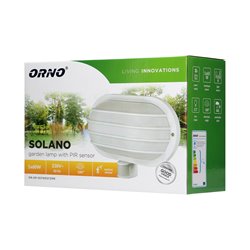 SOLANO, OPRAWA OGRODOWA Z CZUJNIKIEM RUCHU 180ST, 1X60W, E27, IP44, PLASTIK, BIAŁA ORNO SOLANO, OPRAWA OGRODOWA Z CZUJNIKIEM RUCHU 180ST, 1X60W, E27, IP44, PLASTIK, BIAŁA ORNO