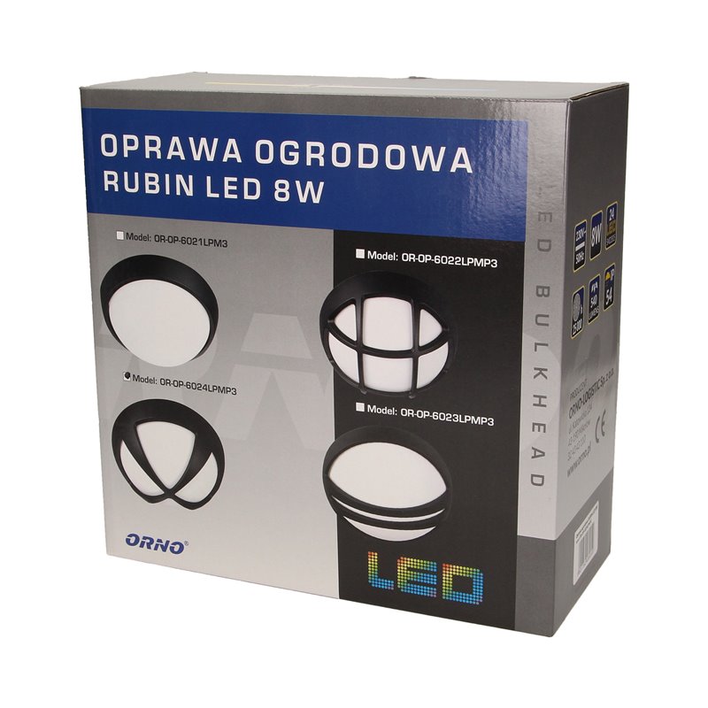 RUBIN LED 8W, OPRAWA OGRODOWA, 540LM, IP54, 3000K, KRZYŻYK ORNO RUBIN LED 8W, OPRAWA OGRODOWA, 540LM, IP54, 3000K, KRZYŻYK ORNO