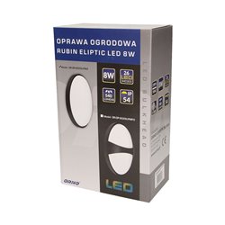 RUBIN ELIPTIC LED 8W, OPRAWA OGRODOWA, 540LM, IP54, 3000K, GŁADKA ORNO RUBIN ELIPTIC LED 8W, OPRAWA OGRODOWA, 540LM, IP54, 3000K, GŁADKA ORNO