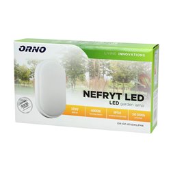 NEFRYT LED 10W, OPRAWA OGRODOWA, 800LM, IP54, 4000K, BIAŁA ORNO NEFRYT LED 10W, OPRAWA OGRODOWA, 800LM, IP54, 4000K, BIAŁA ORNO