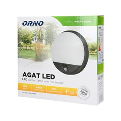 AGAT LED 10W, OPRAWA OGRODOWA Z CZUJNIKIEM RUCHU, 140ST, 800LM, IP54, 4000K, CZARNA ORNO AGAT LED 10W, OPRAWA OGRODOWA Z CZUJNIKIEM RUCHU, 140ST, 800LM, IP54, 4000K, CZARNA ORNO