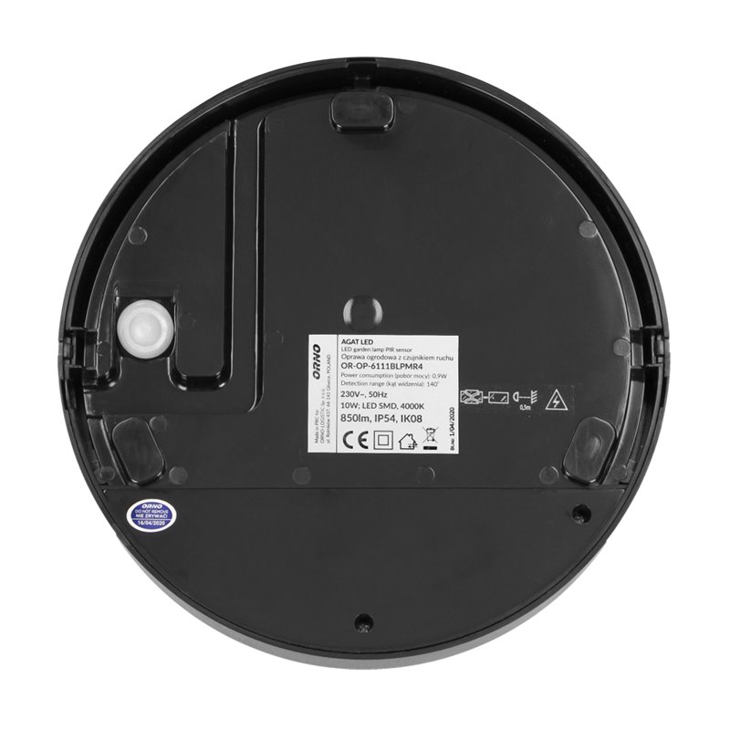 AGAT LED 10W, OPRAWA OGRODOWA Z CZUJNIKIEM RUCHU, 140ST, 800LM, IP54, 4000K, CZARNA ORNO AGAT LED 10W, OPRAWA OGRODOWA Z CZUJNIKIEM RUCHU, 140ST, 800LM, IP54, 4000K, CZARNA ORNO