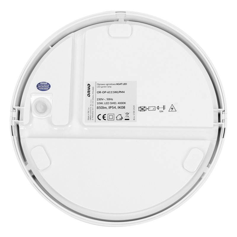 AGAT LED 10W, OPRAWA OGRODOWA, 800LM, IP54, 4000K, BIAŁA ORNO AGAT LED 10W, OPRAWA OGRODOWA, 800LM, IP54, 4000K, BIAŁA ORNO
