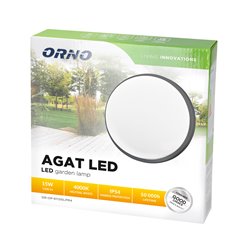 AGAT LED 15W, OPRAWA OGRODOWA, 1100LM, IP54, 4000K, SZARA ORNO AGAT LED 15W, OPRAWA OGRODOWA, 1100LM, IP54, 4000K, SZARA ORNO