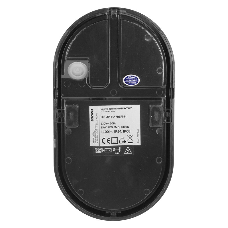 NEFRYT LED 15W, OPRAWA OGRODOWA, 1100LM, IP54, 4000K, CZARNA ORNO NEFRYT LED 15W, OPRAWA OGRODOWA, 1100LM, IP54, 4000K, CZARNA ORNO