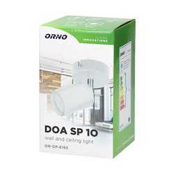 DOA SP 1O, OPRAWA ŚCIENNO-SUFITOWA, GU10 MAX. 50W, IP20, BIAŁA ORNO DOA SP 1O, OPRAWA ŚCIENNO-SUFITOWA, GU10 MAX. 50W, IP20, BIAŁA ORNO
