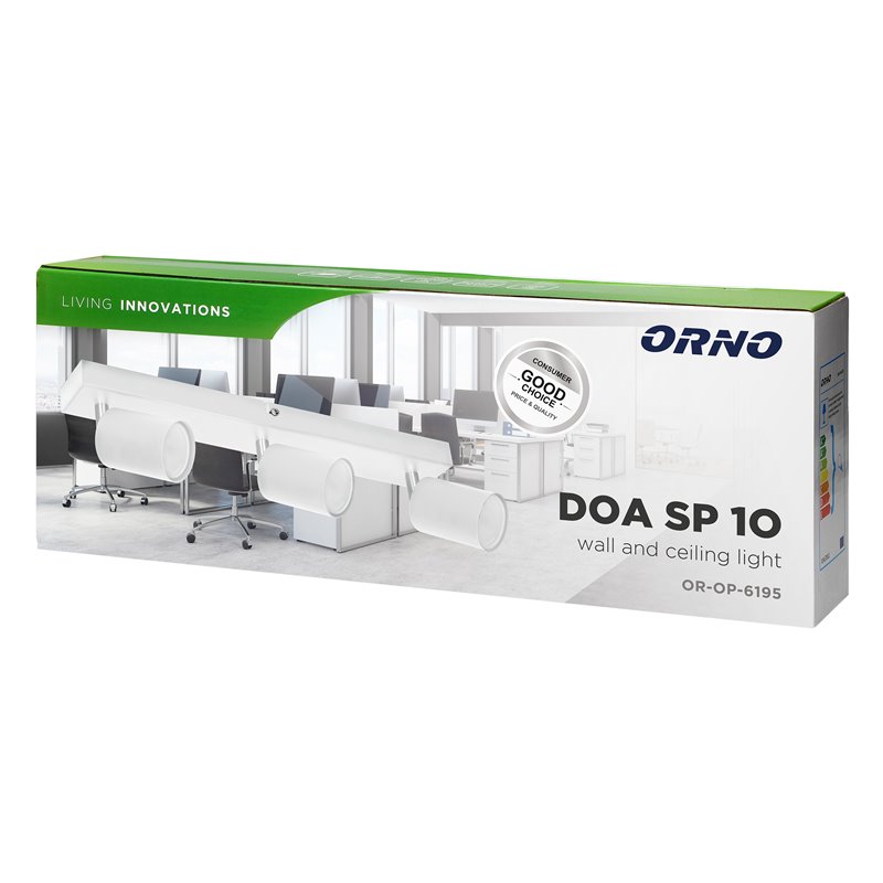 DOA SP 3I, OPRAWA ŚCIENNO-SUFITOWA, GU10 MAX. 3X50W, IP20, BIAŁA ORNO DOA SP 3I, OPRAWA ŚCIENNO-SUFITOWA, GU10 MAX. 3X50W, IP20, BIAŁA ORNO