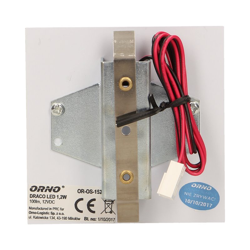 DRACO LED 1,2W, OPRAWA SCHODOWA PODTYNKOWA, 12V DC, 100LM, 3000K, BIAŁA ORNO DRACO LED 1,2W, OPRAWA SCHODOWA PODTYNKOWA, 12V DC, 100LM, 3000K, BIAŁA ORNO