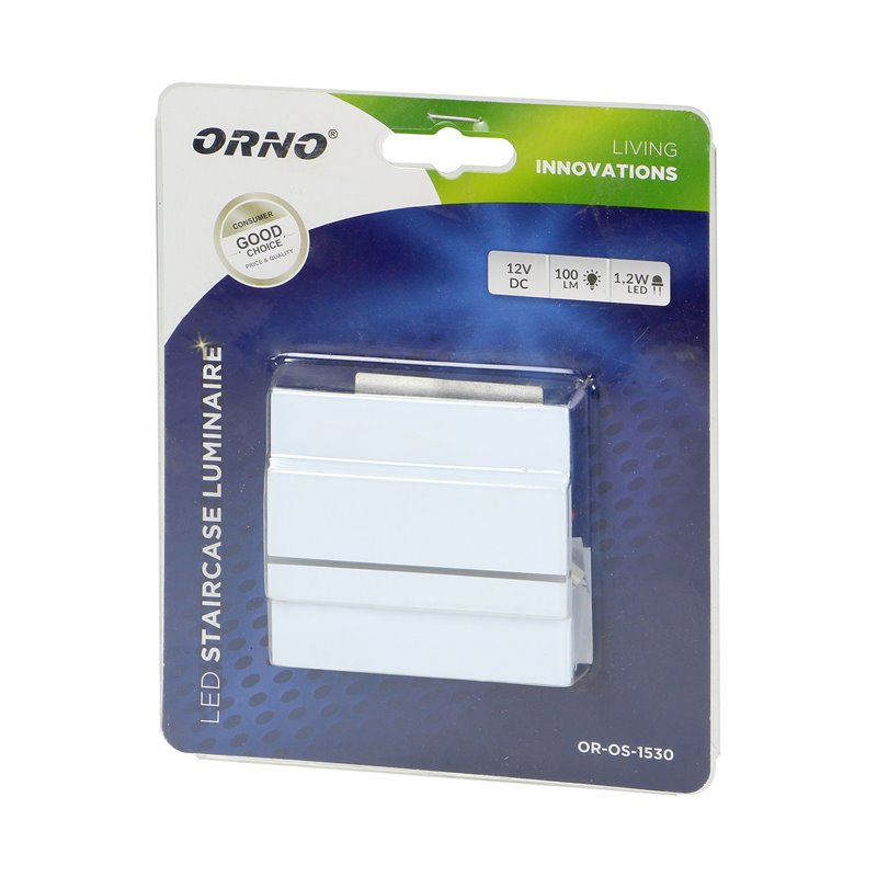 CYGNUS LED 1,2W, OPRAWA SCHODOWA NATYNKOWA, 12V DC, 100LM, 3000K, BIAŁA ORNO CYGNUS LED 1,2W, OPRAWA SCHODOWA NATYNKOWA, 12V DC, 100LM, 3000K, BIAŁA ORNO