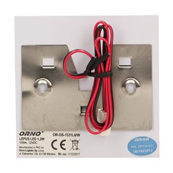 LEPUS LED 1,2W, OPRAWA SCHODOWA NATYNKOWA, 12V DC, 100LM, 3000K, BIAŁA ORNO LEPUS LED 1,2W, OPRAWA SCHODOWA NATYNKOWA, 12V DC, 100LM, 3000K, BIAŁA ORNO