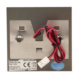 LEPUS LED 1,2W, OPRAWA SCHODOWA NATYNKOWA, 12V DC, 100LM, 6000K, MOSIĄDZ ORNO LEPUS LED 1,2W, OPRAWA SCHODOWA NATYNKOWA, 12V DC, 100LM, 6000K, MOSIĄDZ ORNO
