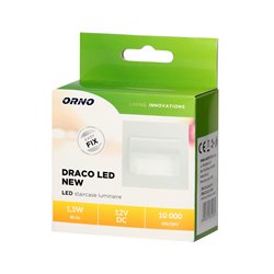 DRACO LED NEW 1,5W, OPRAWA SCHODOWA PODTYNKOWA, 12VDC, 30LM, 3000K, BIAŁA, INNOWACYJNY SPOSÓB MONTAŻU ORNO DRACO LED NEW 1,5W, OPRAWA SCHODOWA PODTYNKOWA, 12VDC, 30LM, 3000K, BIAŁA, INNOWACYJNY SPOSÓB MONTAŻU ORNO