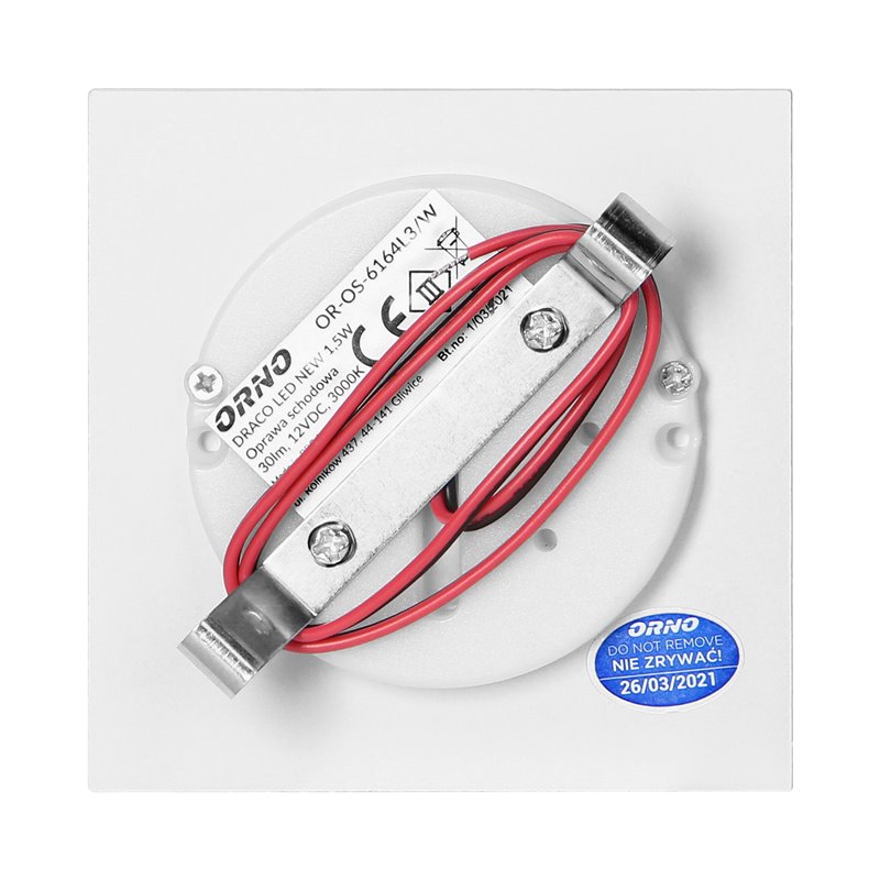 DRACO LED NEW 1,5W, OPRAWA SCHODOWA PODTYNKOWA, 12VDC, 30LM, 3000K, BIAŁA, INNOWACYJNY SPOSÓB MONTAŻU ORNO DRACO LED NEW 1,5W, OPRAWA SCHODOWA PODTYNKOWA, 12VDC, 30LM, 3000K, BIAŁA, INNOWACYJNY SPOSÓB MONTAŻU ORNO