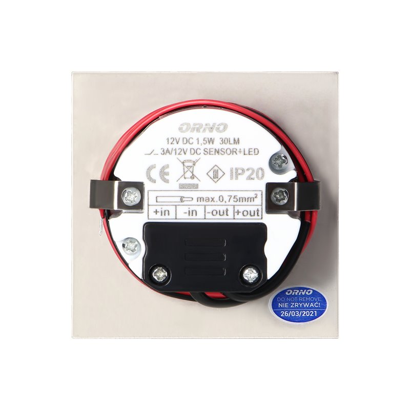 DRACO LED NEW 1,5W, OPRAWA SCHODOWA PODTYNKOWA, 12VDC, 30LM, 3000K, SATYNA, CZUJNIK RUCHU I ZMIERZCHU ORNO DRACO LED NEW 1,5W, OPRAWA SCHODOWA PODTYNKOWA, 12VDC, 30LM, 3000K, SATYNA, CZUJNIK RUCHU I ZMIERZCHU ORNO