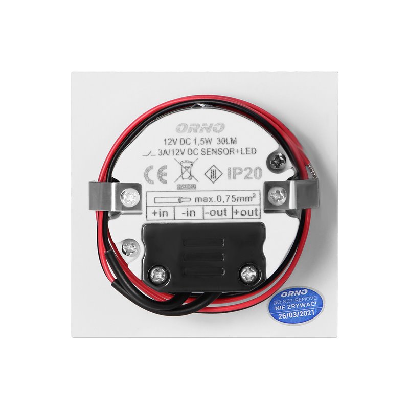DRACO LED NEW 1,5W, OPRAWA SCHODOWA PODTYNKOWA, 12VDC, 30LM, 3000K, BIAŁA, CZUJNIK RUCHU I ZMIERZCHU ORNO DRACO LED NEW 1,5W, OPRAWA SCHODOWA PODTYNKOWA, 12VDC, 30LM, 3000K, BIAŁA, CZUJNIK RUCHU I ZMIERZCHU ORNO