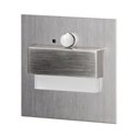 TRACO LED 1,5W, OPRAWA SCHODOWA PODTYNKOWA, 12VDC, 30LM, 3000K, SATYNA, CZUJNIK RUCHU I ZMIERZCHU ORNO