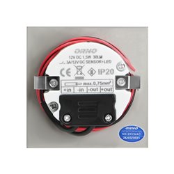 TRACO LED 1,5W, OPRAWA SCHODOWA PODTYNKOWA, 12VDC, 30LM, 3000K, SATYNA, CZUJNIK RUCHU I ZMIERZCHU ORNO TRACO LED 1,5W, OPRAWA SCHODOWA PODTYNKOWA, 12VDC, 30LM, 3000K, SATYNA, CZUJNIK RUCHU I ZMIERZCHU ORNO