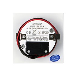 TRACO LED 1,5W, OPRAWA SCHODOWA PODTYNKOWA, 12VDC, 30LM, 3000K, BIAŁA, CZUJNIK RUCHU I ZMIERZCHU ORNO TRACO LED 1,5W, OPRAWA SCHODOWA PODTYNKOWA, 12VDC, 30LM, 3000K, BIAŁA, CZUJNIK RUCHU I ZMIERZCHU ORNO