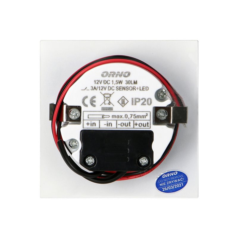 TRACO LED 1,5W, OPRAWA SCHODOWA PODTYNKOWA, 12VDC, 30LM, 6000K, BIAŁA, CZUJNIK RUCHU I ZMIERZCHU ORNO TRACO LED 1,5W, OPRAWA SCHODOWA PODTYNKOWA, 12VDC, 30LM, 6000K, BIAŁA, CZUJNIK RUCHU I ZMIERZCHU ORNO