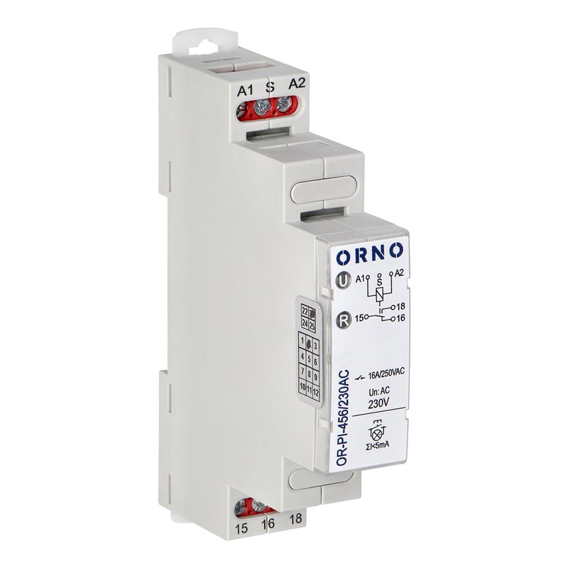 PRZEKAŹNIK INSTALACYJNY BISTABILNY 230 VAC , 16A ORNO PRZEKAŹNIK INSTALACYJNY BISTABILNY 230 VAC , 16A ORNO