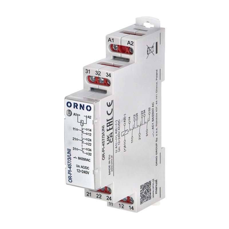 PRZEKAŹNIK INSTALACYJNY 3P 8A ,12-230 VUC ORNO