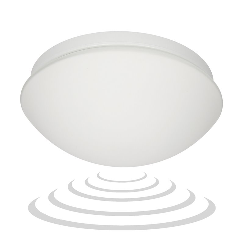 MARIN, PLAFON OŚWIETLENIOWY Z MIKROFALOWYM CZUJNIKIEM RUCHU, 60W, E27, IP20, SZKŁO MATOWE ORNO