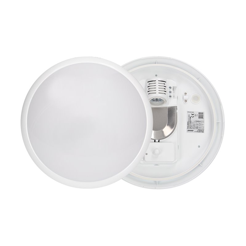 BREVA, PLAFON OŚWIETLENIOWY Z MIKROFALOWYM CZUJNIKIEM RUCHU, 60W, E27, IP44, POLIWĘGLAN MLECZNY ORNO BREVA, PLAFON OŚWIETLENIOWY Z MIKROFALOWYM CZUJNIKIEM RUCHU, 60W, E27, IP44, POLIWĘGLAN MLECZNY ORNO