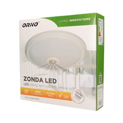 ZONDA LED 12W, PLAFON Z CZUJNIKIEM RUCHU, 800LM, IP20, 4000K, POLIWĘGLAN MLECZNY, BIAŁY ORNO ZONDA LED 12W, PLAFON Z CZUJNIKIEM RUCHU, 800LM, IP20, 4000K, POLIWĘGLAN MLECZNY, BIAŁY ORNO