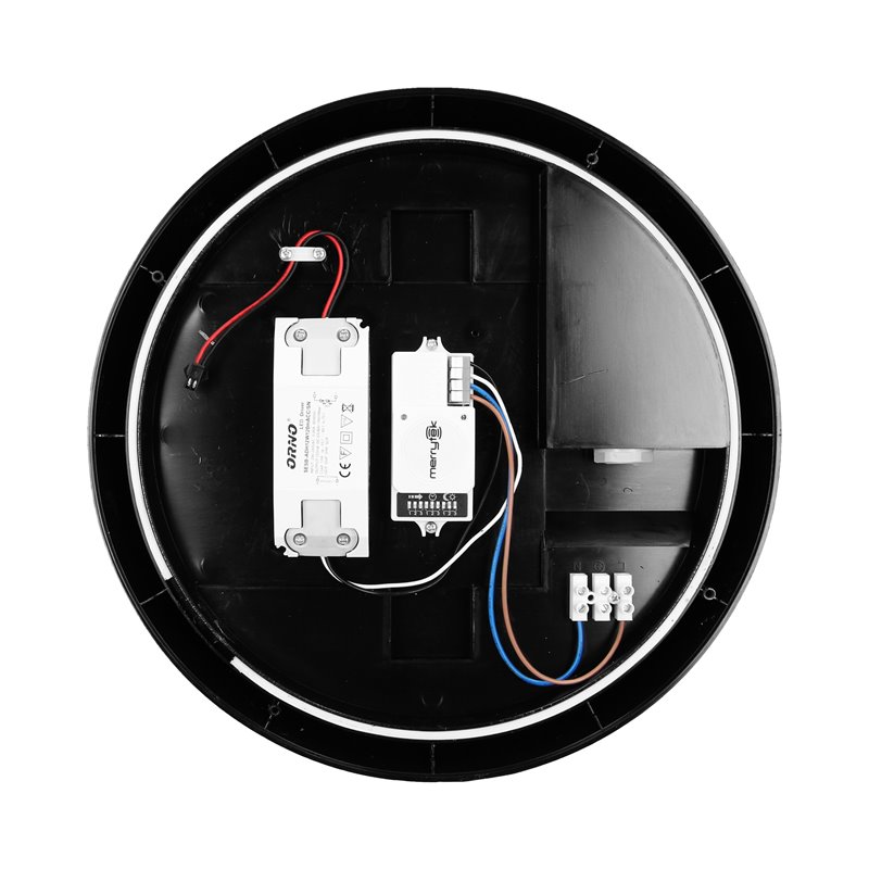 PLAFON BRYZA ECO LED Z MIKROFALOWYM CZUJNIKIEM RUCHU, CZARNY, 12W ORNO PLAFON BRYZA ECO LED Z MIKROFALOWYM CZUJNIKIEM RUCHU, CZARNY, 12W ORNO