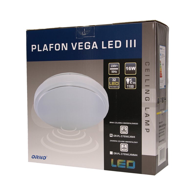 PLAFON VEGA LED III 16W ORNO PLAFON VEGA LED III 16W ORNO