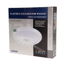 ZONDA LED EMERGENCY 12W/1,2W, PLAFON Z CZUJNIKIEM RUCHU, 800LM/80LM, IP20, 4000K, POLIWĘGLAN MLECZNY, BIAŁY ORNO ZONDA LED EMERGENCY 12W/1,2W, PLAFON Z CZUJNIKIEM RUCHU, 800LM/80LM, IP20, 4000K, POLIWĘGLAN MLECZNY, BIAŁY ORNO