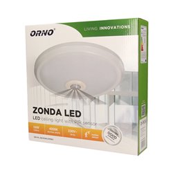 ZONDA LED 16W, PLAFON Z CZUJNIKIEM RUCHU, 1100LM, IP20, 4000K, POLIWĘGLAN MLECZNY, BIAŁY ORNO ZONDA LED 16W, PLAFON Z CZUJNIKIEM RUCHU, 1100LM, IP20, 4000K, POLIWĘGLAN MLECZNY, BIAŁY ORNO