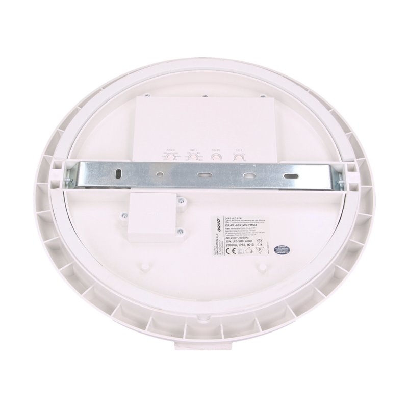 CERS LED 22W, PLAFON Z MIKROFALOWYM CZUJNIKIEM RUCHU, 2000LM, IP65, 4000K, POLIWĘGLAN MLECZNY BIAŁY, FUNKCJA PRZYCIEMNIENIA ORNO CERS LED 22W, PLAFON Z MIKROFALOWYM CZUJNIKIEM RUCHU, 2000LM, IP65, 4000K, POLIWĘGLAN MLECZNY BIAŁY, FUNKCJA PRZYCIEMNIENIA ORNO