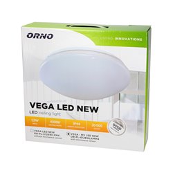 VEGA - MV LED NEW 12W PLAFON OŚWIETLENIOWY Z MIKROFALOWYM CZUJNIKIEM RUCHU, 840LM, IP44, 4000K, PMMA+STAL ORNO VEGA - MV LED NEW 12W PLAFON OŚWIETLENIOWY Z MIKROFALOWYM CZUJNIKIEM RUCHU, 840LM, IP44, 4000K, PMMA+STAL ORNO