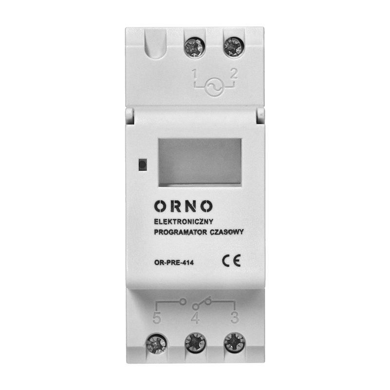 ELEKTRONICZNY PROGRAMATOR CZASOWY, 16 PROGRAMÓW, 2 MODUŁY, DIN TH-35MM ORNO ELEKTRONICZNY PROGRAMATOR CZASOWY, 16 PROGRAMÓW, 2 MODUŁY, DIN TH-35MM ORNO