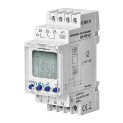 ELEKTRONICZNY PROGRAMATOR ASTRONOMICZNY I CZASOWY, 100 PROGRAMÓW, 3 JĘZYKI MENU, 2 WYJŚCIA PRZEKAŹNIKOWE MAX.16A/230V, SZEROKOŚĆ ELEKTRONICZNY PROGRAMATOR ASTRONOMICZNY I CZASOWY, 100 PROGRAMÓW, 3 JĘZYKI MENU, 2 WYJŚCIA PRZEKAŹNIKOWE MAX.16A/230V, SZEROKOŚĆ