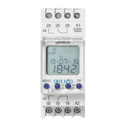 ELEKTRONICZNY PROGRAMATOR ASTRONOMICZNY I CZASOWY, 100 PROGRAMÓW, 3 JĘZYKI MENU, 2 WYJŚCIA PRZEKAŹNIKOWE MAX.16A/230V, SZEROKOŚĆ ELEKTRONICZNY PROGRAMATOR ASTRONOMICZNY I CZASOWY, 100 PROGRAMÓW, 3 JĘZYKI MENU, 2 WYJŚCIA PRZEKAŹNIKOWE MAX.16A/230V, SZEROKOŚĆ
