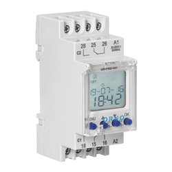 ELEKTRONICZNY PROGRAMATOR ASTRONOMICZNY I CZASOWY, 100 PROGRAMÓW, 3 JĘZYKI MENU, 2 WYJŚCIA PRZEKAŹNIKOWE MAX.16A/230V, SZEROKOŚĆ ELEKTRONICZNY PROGRAMATOR ASTRONOMICZNY I CZASOWY, 100 PROGRAMÓW, 3 JĘZYKI MENU, 2 WYJŚCIA PRZEKAŹNIKOWE MAX.16A/230V, SZEROKOŚĆ