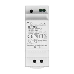 ZASILACZ NA SZYNĘ DIN 12VDC, 2A, 24W, SZEROKOŚĆ 2 MODUŁY ORNO ZASILACZ NA SZYNĘ DIN 12VDC, 2A, 24W, SZEROKOŚĆ 2 MODUŁY ORNO