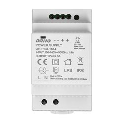 ZASILACZ NA SZYNĘ DIN 12VDC, 4,5A, 54W, SZEROKOŚĆ 3 MODUŁY ORNO ZASILACZ NA SZYNĘ DIN 12VDC, 4,5A, 54W, SZEROKOŚĆ 3 MODUŁY ORNO