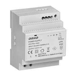 ZASILACZ NA SZYNĘ DIN 12VDC, 7A, 84W, SZEROKOŚĆ 4 MODUŁY ORNO ZASILACZ NA SZYNĘ DIN 12VDC, 7A, 84W, SZEROKOŚĆ 4 MODUŁY ORNO
