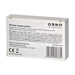 ZASILACZ NA SZYNĘ DIN 24VDC, 0,63A, 15W, SZEROKOŚĆ 1 MODUŁ ORNO ZASILACZ NA SZYNĘ DIN 24VDC, 0,63A, 15W, SZEROKOŚĆ 1 MODUŁ ORNO