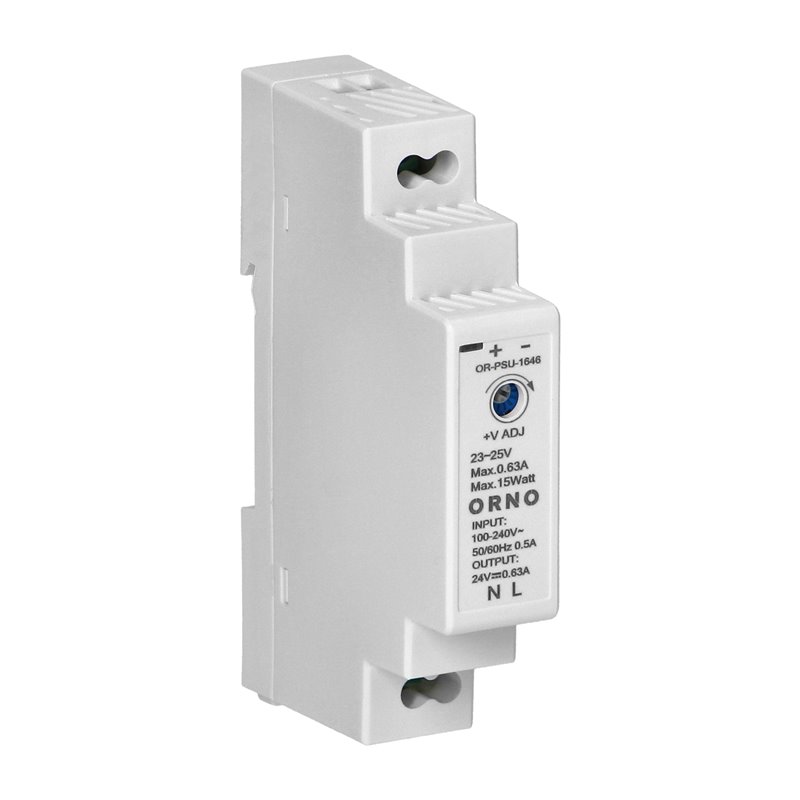 ZASILACZ NA SZYNĘ DIN 24VDC, 0,63A, 15W, SZEROKOŚĆ 1 MODUŁ ORNO ZASILACZ NA SZYNĘ DIN 24VDC, 0,63A, 15W, SZEROKOŚĆ 1 MODUŁ ORNO